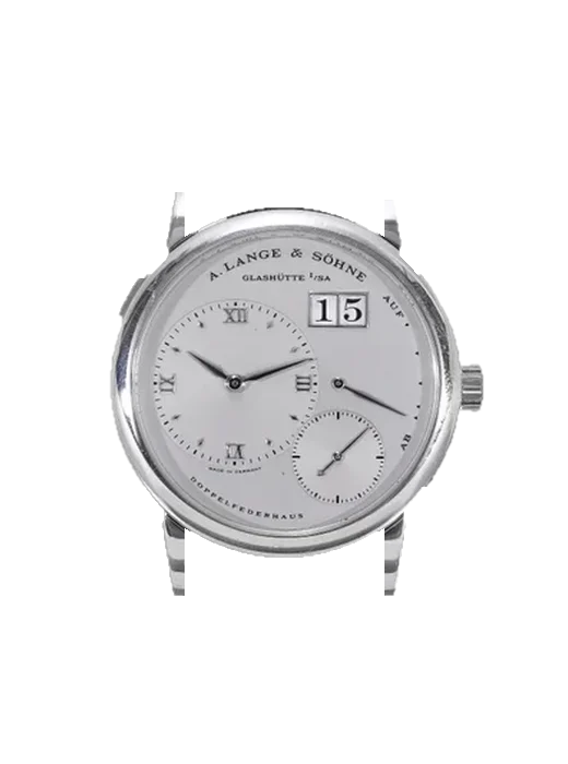 Lange 1 101.005 with Black Nubuck Alligator Strap with Hand-Stitched Tone-on-Tone Stitching