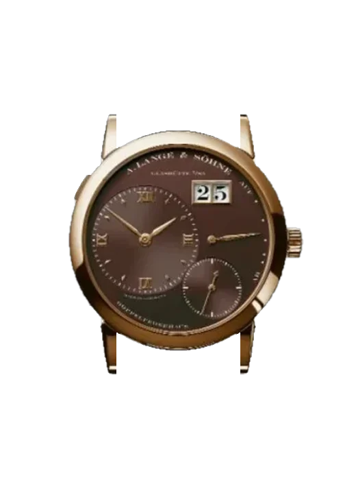 Lange 1 101.047 avec Bracelet Alligator Nubuck Noir avec Surpiqûre Ton sur Ton Faite Main