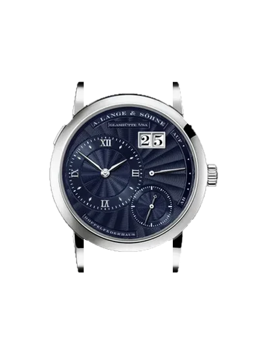 Lange 1 101.063 avec Bracelet Alligator Nubuck Noir avec Surpiqûre Ton sur Ton Faite Main