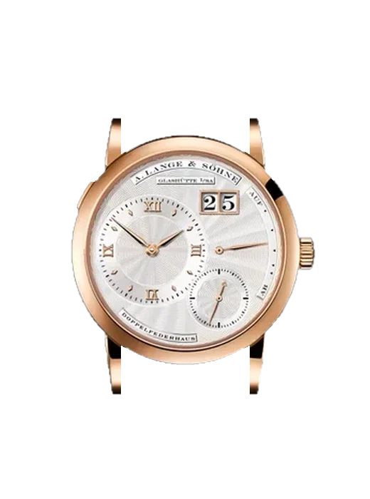 Lange 1 101.064 avec Bracelet Alligator Nubuck Noir avec Surpiqûre Ton sur Ton Faite Main