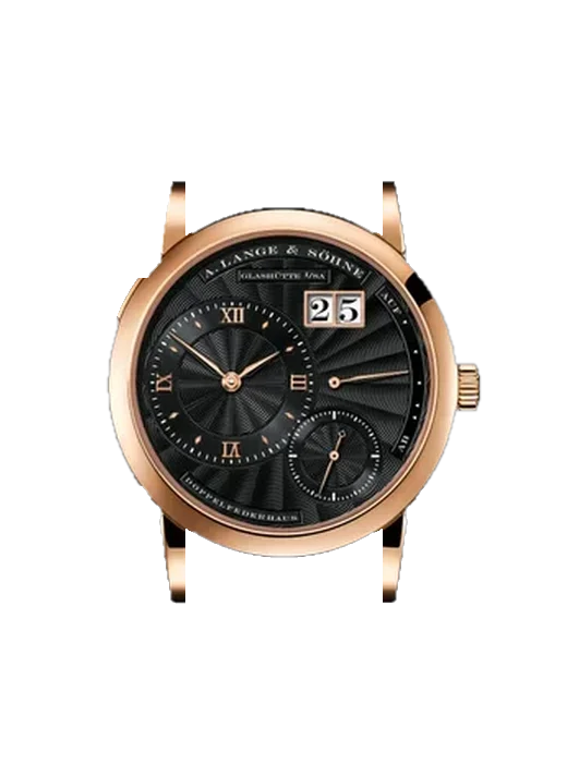 Lange 1 101.065 avec Bracelet Alligator Nubuck Noir avec Surpiqûre Ton sur Ton Faite Main