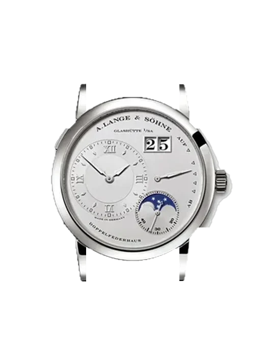 Lange 1 109.025 avec Bracelet Alligator Nubuck Noir avec Surpiqûre Ton sur Ton Faite Main