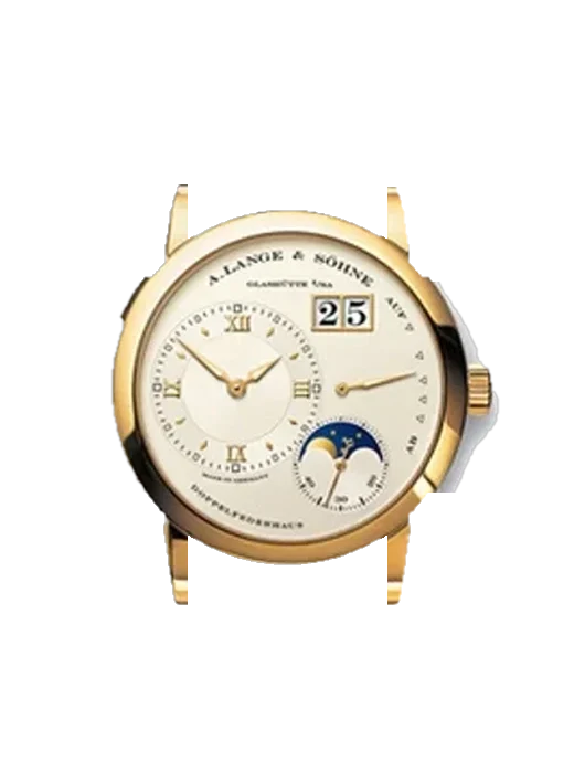Lange 1 109.332 avec Bracelet Alligator Nubuck Noir avec Surpiqûre Ton sur Ton Faite Main