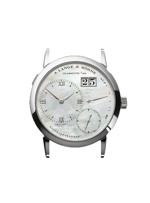 Lange 1 110.029 avec Bracelet Alligator Nubuck Noir avec Surpiqûre Ton sur Ton Faite Main
