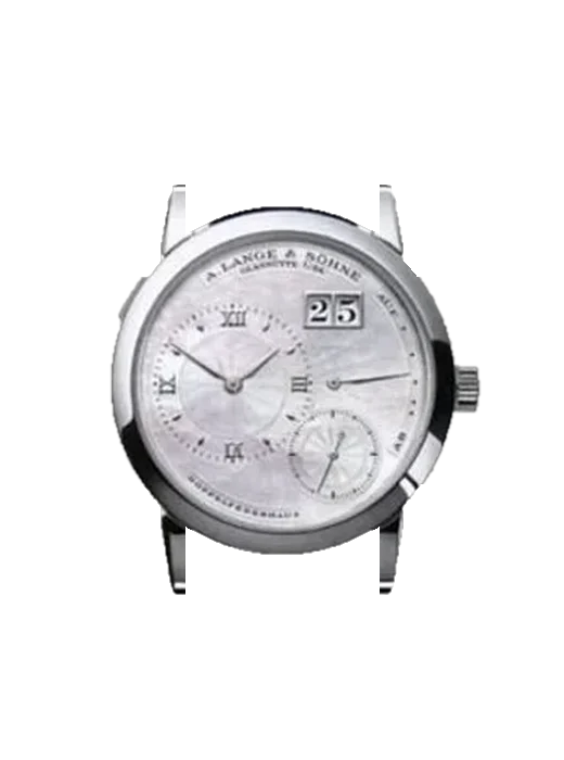 Lange 1 110.041 avec Bracelet Alligator Nubuck Noir avec Surpiqûre Ton sur Ton Faite Main