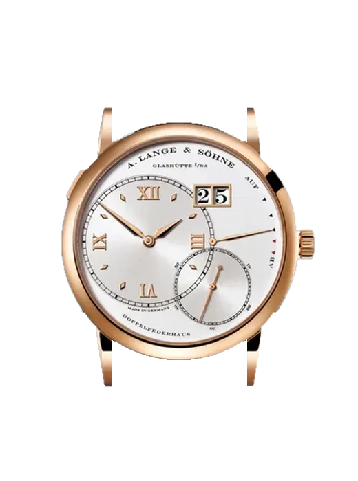 Lange 1 115.032 avec Bracelet Alligator Nubuck Noir avec Surpiqûre Ton sur Ton Faite Main