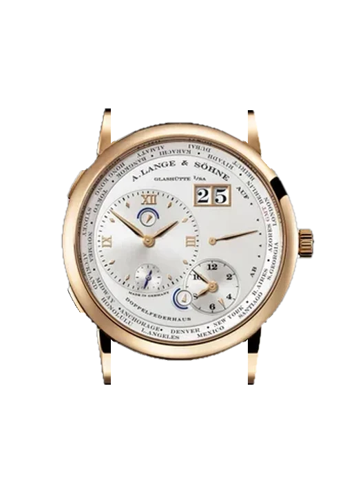 Lange 1 116.032 mit Alligator-Nubuk-Armband Schwarz mit Ton-in-Ton-Naht, handgenäht