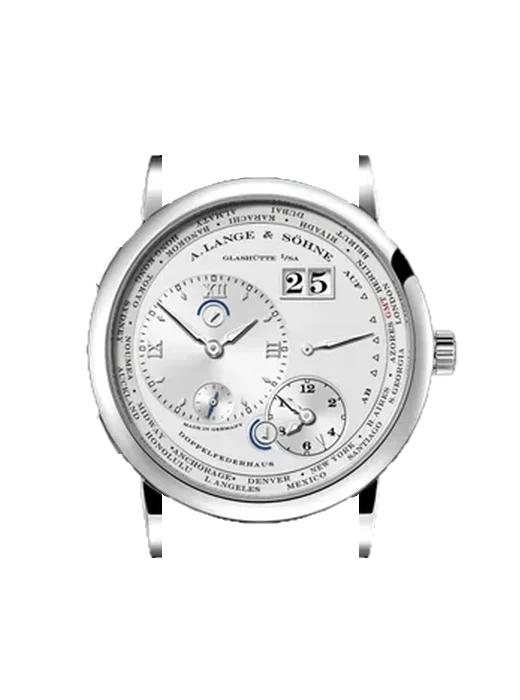 Lange 1 116.039 avec Bracelet Alligator Nubuck Noir avec Surpiqûre Ton sur Ton Faite Main