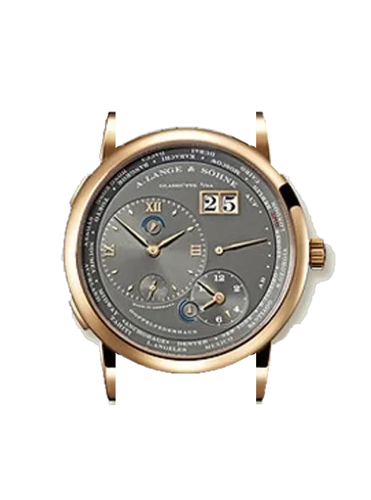 Lange 1 116.533 mit Alligator-Nubuk-Armband Schwarz mit Ton-in-Ton-Naht, handgenäht