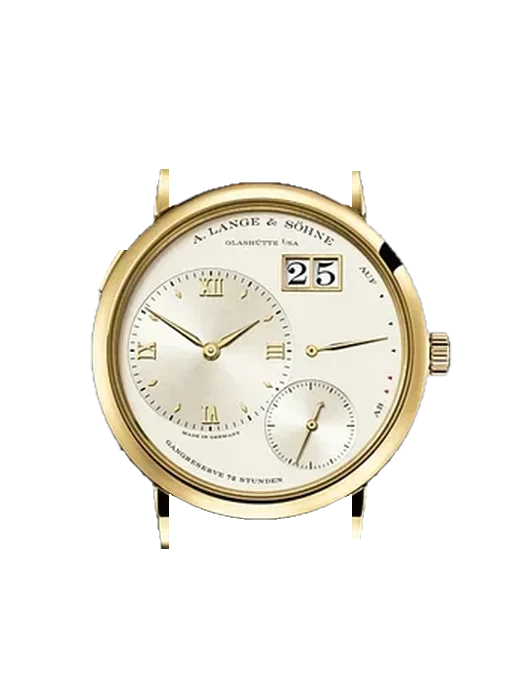 Lange 1 117.021 avec Bracelet Alligator Nubuck Noir avec Surpiqûre Ton sur Ton Faite Main