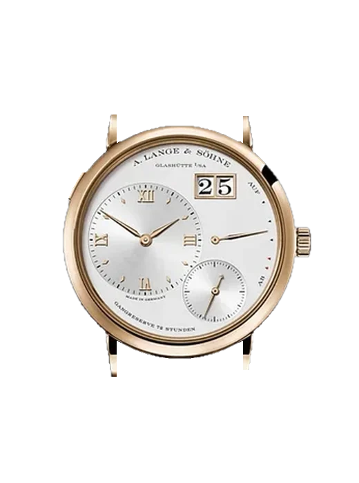 Lange 1 117.032 avec Bracelet Alligator Nubuck Noir avec Surpiqûre Ton sur Ton Faite Main
