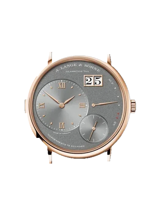 Lange 1 137.033 mit Alligator-Nubuk-Armband Schwarz mit Ton-in-Ton-Naht, handgenäht