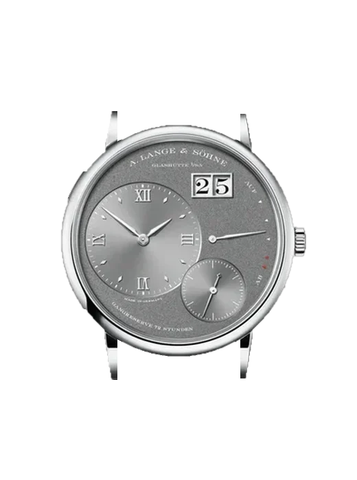 Lange 1 137.038 with Black Nubuck Alligator Strap with Hand-Stitched Tone-on-Tone Stitching