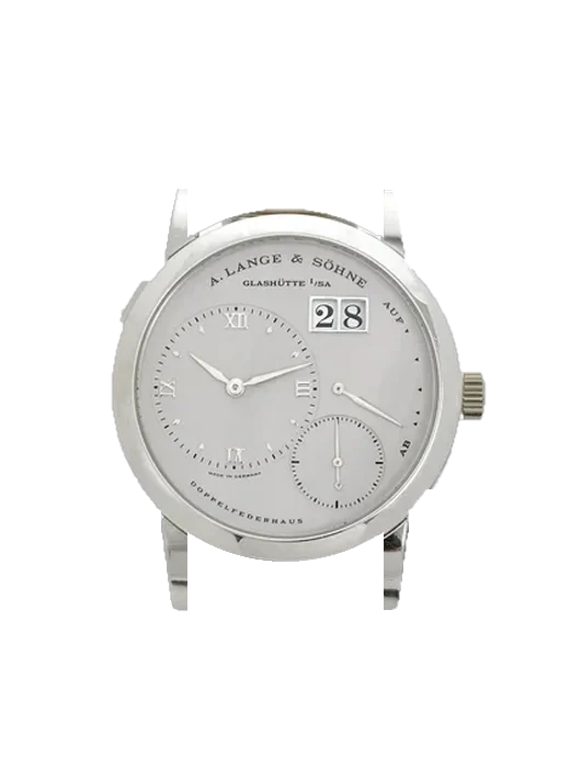 Lange 1 151.025 avec Bracelet Alligator Nubuck Noir avec Surpiqûre Ton sur Ton Faite Main