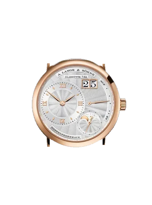 Lange 1 182.030 avec Bracelet Alligator Nubuck Noir avec Surpiqûre Ton sur Ton Faite Main