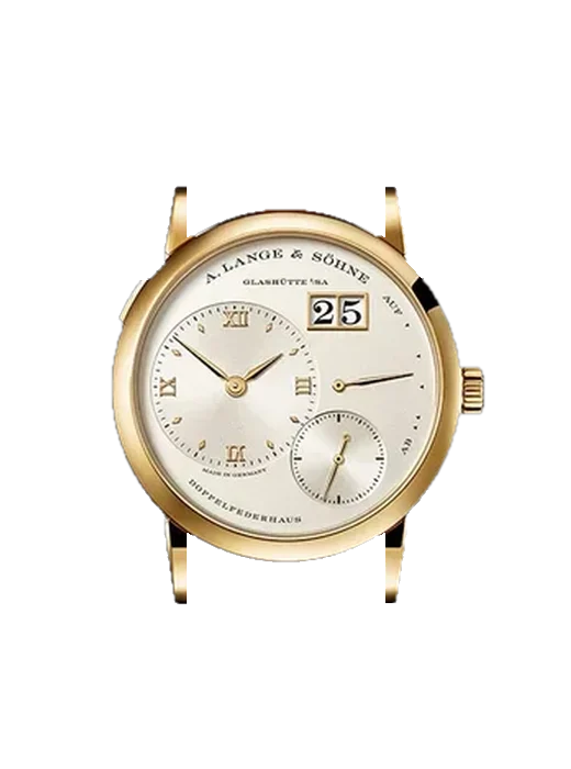 Lange 1 191.021 con Cinturino Alligatore Nubuck Nero con Cucitura Sur Tone a Mano