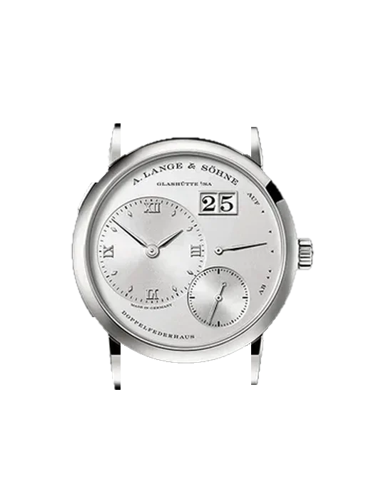 Lange 1 191.025 avec Bracelet Alligator Nubuck Noir avec Surpiqûre Ton sur Ton Faite Main