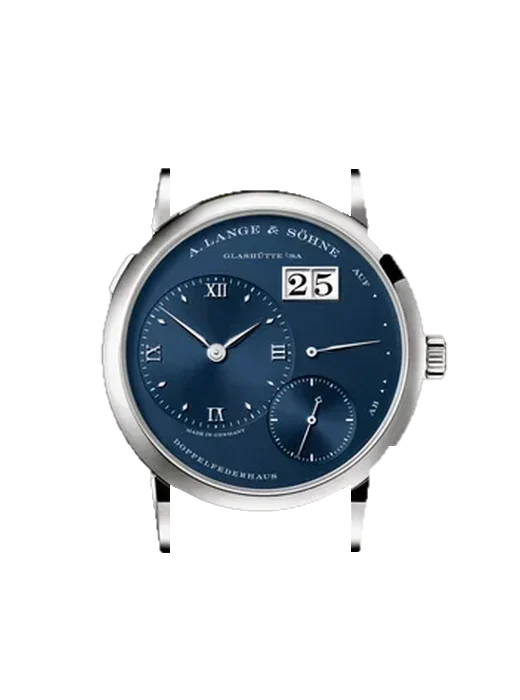 Lange 1 191.028 mit Alligator-Nubuk-Armband Schwarz mit Ton-in-Ton-Naht, handgenäht