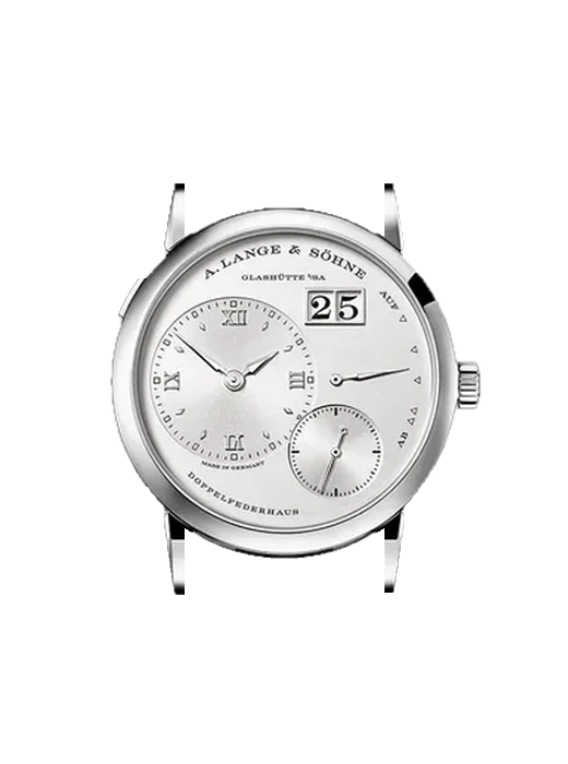 Lange 1 191.039 mit Alligator-Nubuk-Armband Schwarz mit Ton-in-Ton-Naht, handgenäht