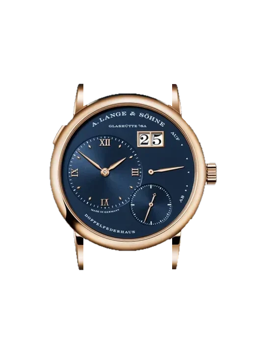 Lange 1 191.063 avec Bracelet Alligator Nubuck Noir avec Surpiqûre Ton sur Ton Faite Main