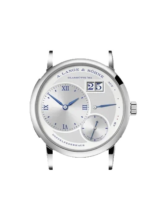 Lange 1 191.066 avec Bracelet Alligator Nubuck Noir avec Surpiqûre Ton sur Ton Faite Main