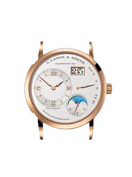 Lange 1 192.032 avec Bracelet Alligator Nubuck Noir avec Surpiqûre Ton sur Ton Faite Main