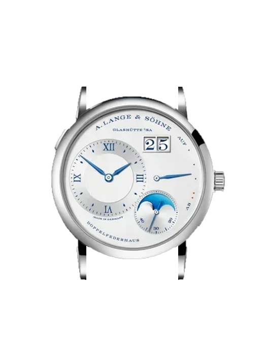 Lange 1 192.066 avec Bracelet Alligator Nubuck Noir avec Surpiqûre Ton sur Ton Faite Main