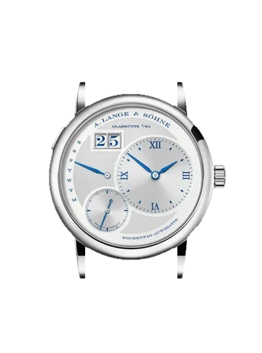 Lange 1 320.066 avec Bracelet Alligator Nubuck Noir avec Surpiqûre Ton sur Ton Faite Main