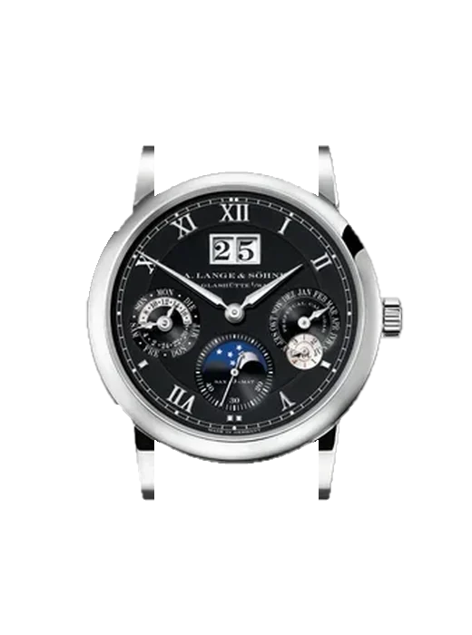Saxonia 310.026 avec Bracelet Alligator Nubuck Noir avec Surpiqûre Ton sur Ton Faite Main
