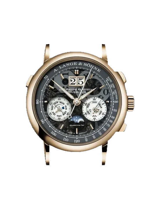 Saxonia 740.055FE avec Bracelet Alligator Nubuck Noir avec Surpiqûre Ton sur Ton Faite Main