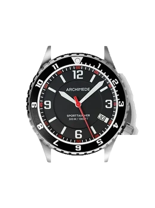 Sporttaucher UA8974-GS-A1.2 with Grand Cavalier Leather Strap Orange