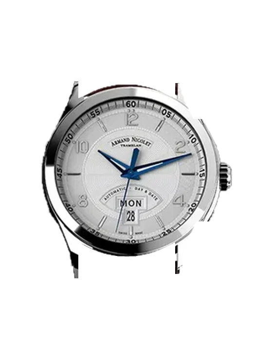 M02 9740A-AG-P974MR2 avec Bracelet de montre en cuir de veau vintage marron — Patine naturelle
