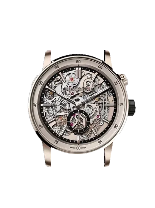 CODE 11.59 26397QS.OO.D002KB.01 with Black Nubuck Alligator Strap with Hand-Stitched Tone-on-Tone Stitching