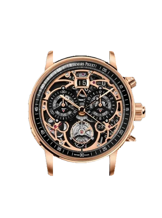 CODE 11.59 26398OR.OO.D002CR.01 with Black Nubuck Alligator Strap with Hand-Stitched Tone-on-Tone Stitching