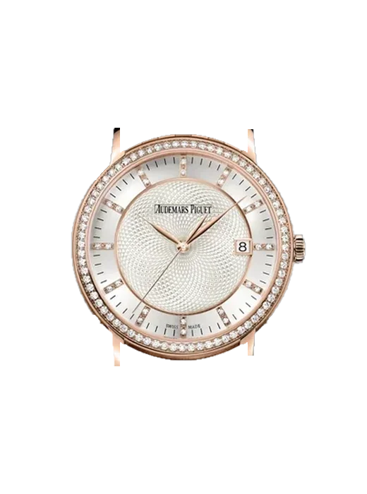 Jules Audemars 15173OR.ZZ.1270OR.01 avec Bracelet Alligator Nubuck Noir avec Surpiqûre Ton sur Ton Faite Main