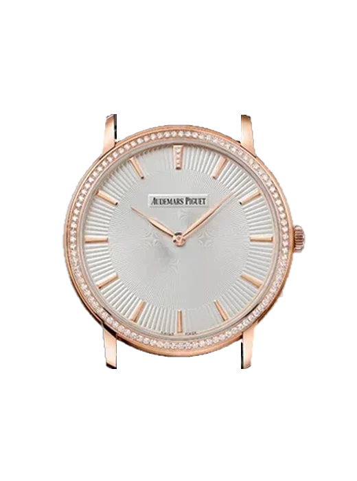 Jules Audemars 15182OR.ZZ.A102CR.01 with Black Nubuck Alligator Strap with Hand-Stitched Tone-on-Tone Stitching