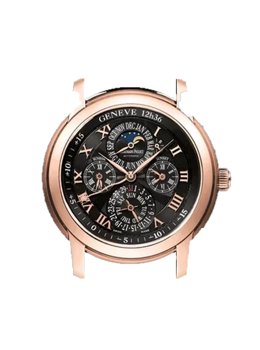 Jules Audemars 26003OR.OO.D002CR.01 with Black Nubuck Alligator Strap with Hand-Stitched Tone-on-Tone Stitching