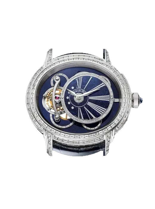 Millenary 26381BC.ZZ.D312CR.01 avec Bracelet Alligator Nubuck Noir avec Surpiqûre Ton sur Ton Faite Main