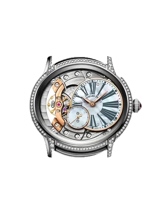 Millenary 77247BC.ZZ.1272BC.01 con Cinturino Alligatore Nubuck Nero con Cucitura Sur Tone a Mano