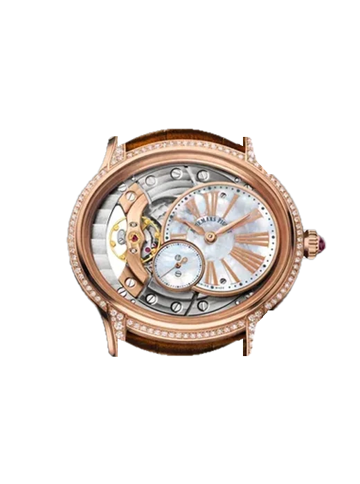 Millenary 77247OR.ZZ.A812CR.01 con Correa de piel de cocodrilo en nubuck negro con costuras a juego cosidas a mano