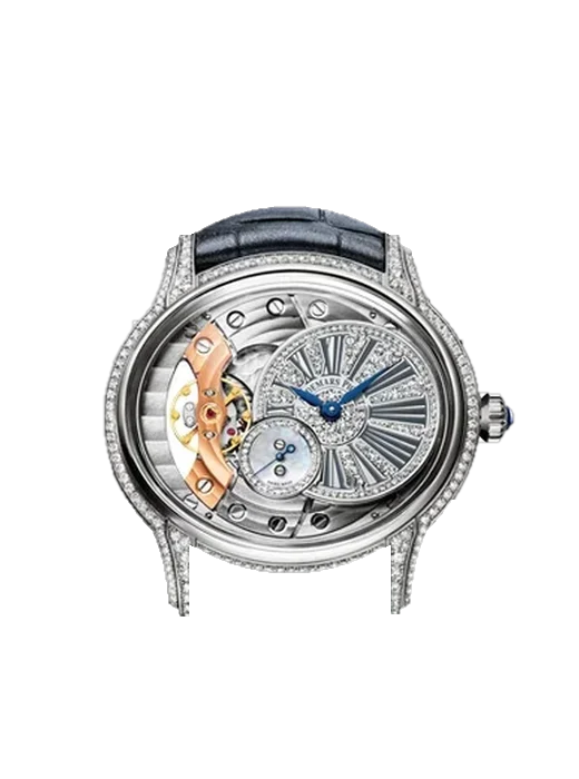 Millenary 77248BC.ZZ.A111CR.01 con Cinturino Alligatore Nubuck Nero con Cucitura Sur Tone a Mano