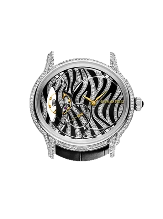 Millenary 77249BC.ZZ.A102CR.01 with Black Nubuck Alligator Strap with Hand-Stitched Tone-on-Tone Stitching