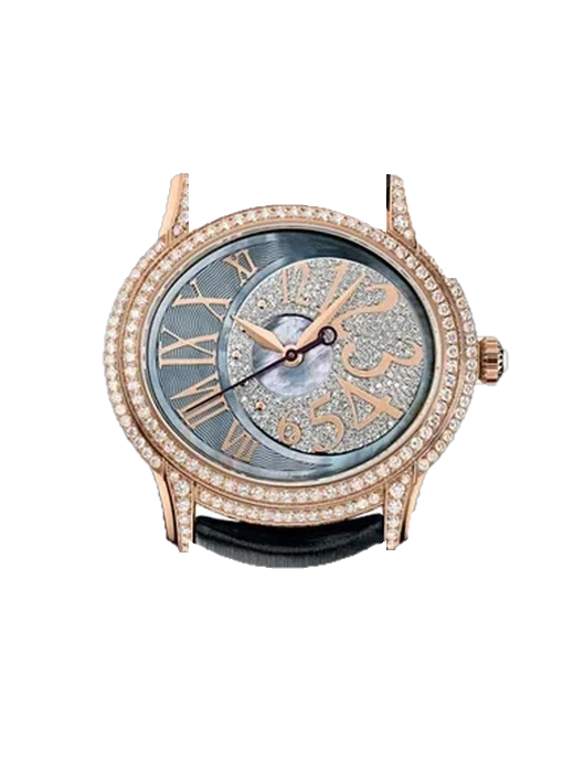 Millenary 77303OR.ZZ.D009SU.01 mit Alligator-Nubuk-Armband Schwarz mit Ton-in-Ton-Naht, handgenäht