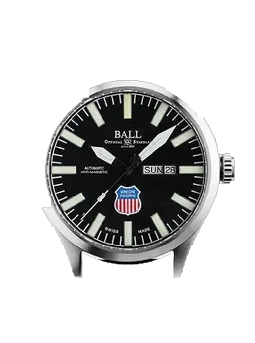 Official Railroad Watch NM1080C-L2-BK con Correa Grand Cavalier de cuero naranja