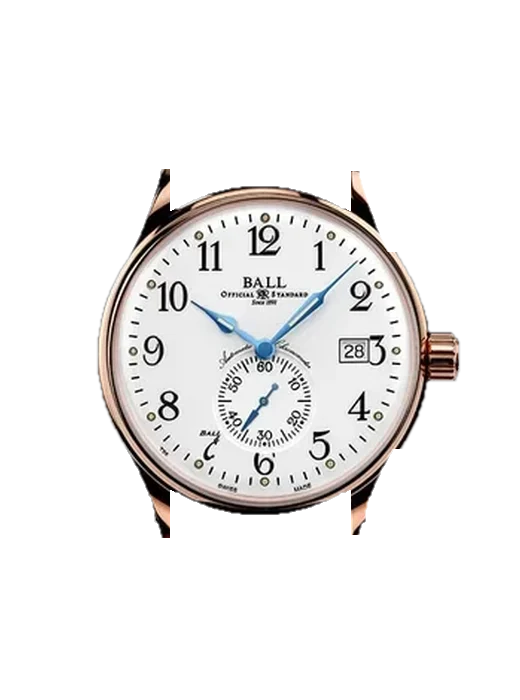 Official Railroad Watch NM3888D-PG-LCJ-WH con Correa Grand Cavalier de cuero naranja