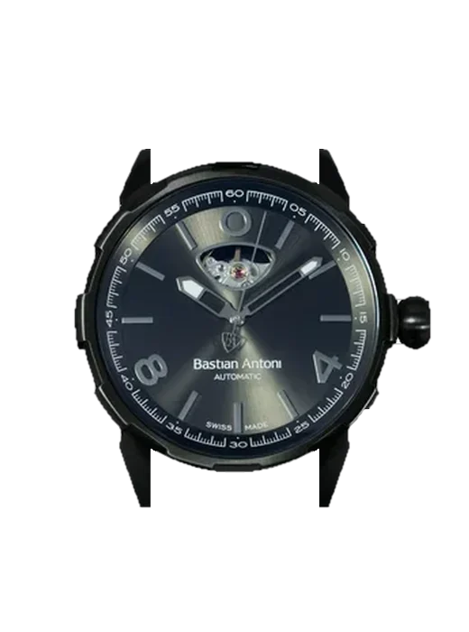 Turbulent BA01.BLACK HOUR.8719326505879 con Correa de piel de becerro vintage marrón — Patina natural