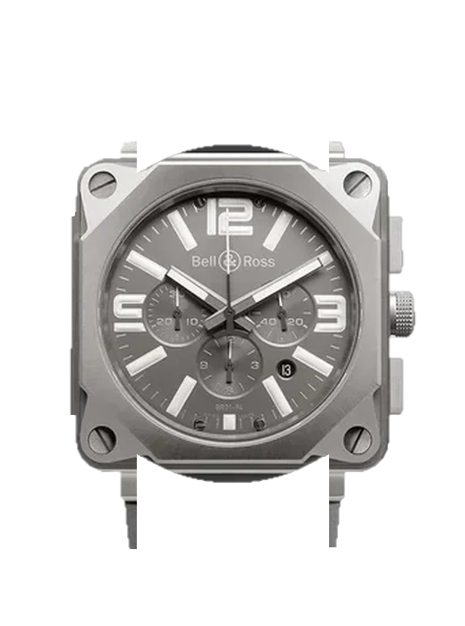 BR-01 BR0194-TI-PRO mit Vintage Kalbslederarmband Braun — Natürliche Patina
