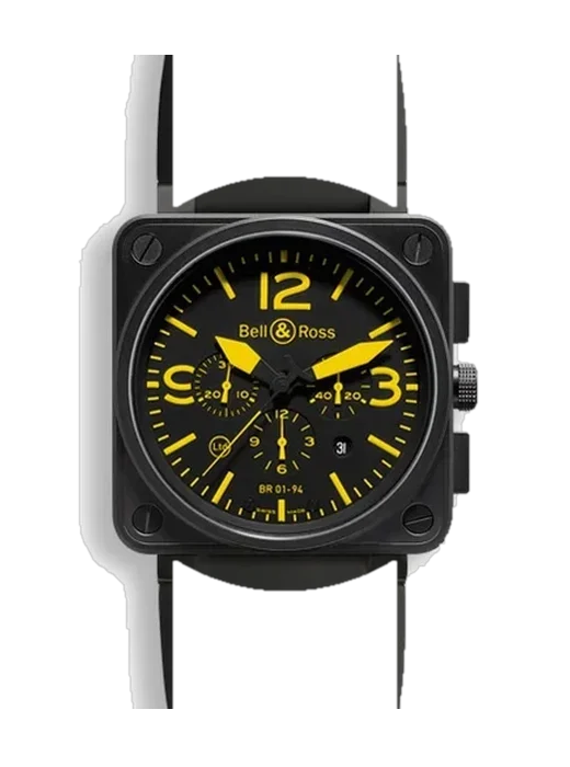 BR-01 BR0194YELLOW with Vintage Brown Calfskin Strap — Natural Patina