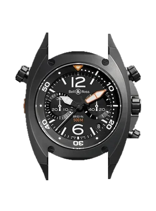 Marine BR02-CHR-BL-CA avec Bracelet de montre en cuir de veau vintage marron — Patine naturelle