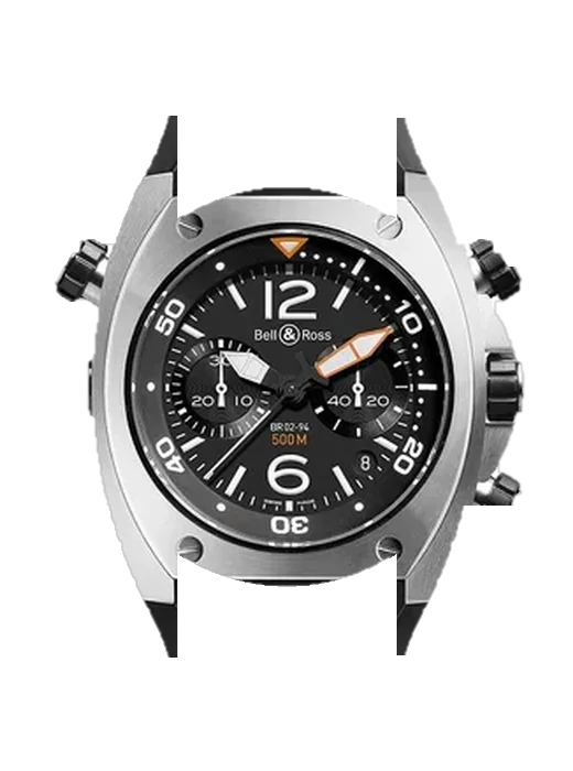 Marine BR02-CHR-BL-ST with Vintage Brown Calfskin Strap — Natural Patina